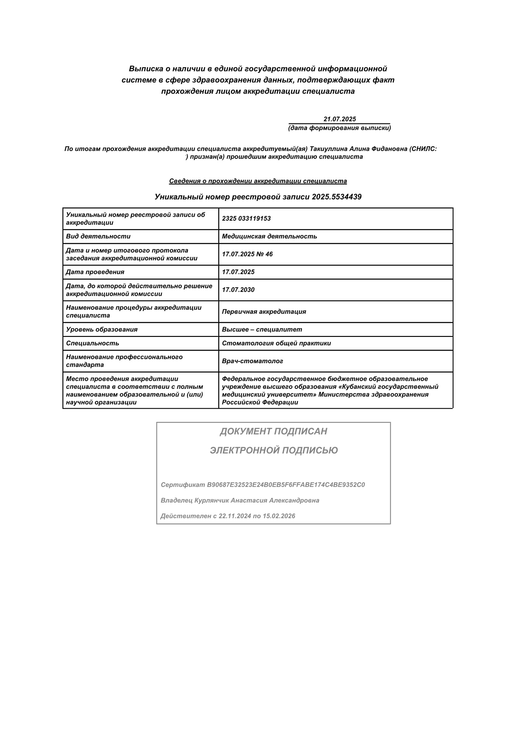 Сертификат